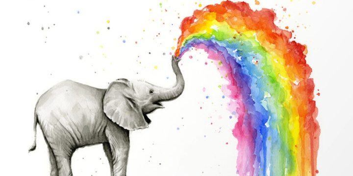 baby-elephant-rainbow-spraying-cute-whimsical-animals-prints